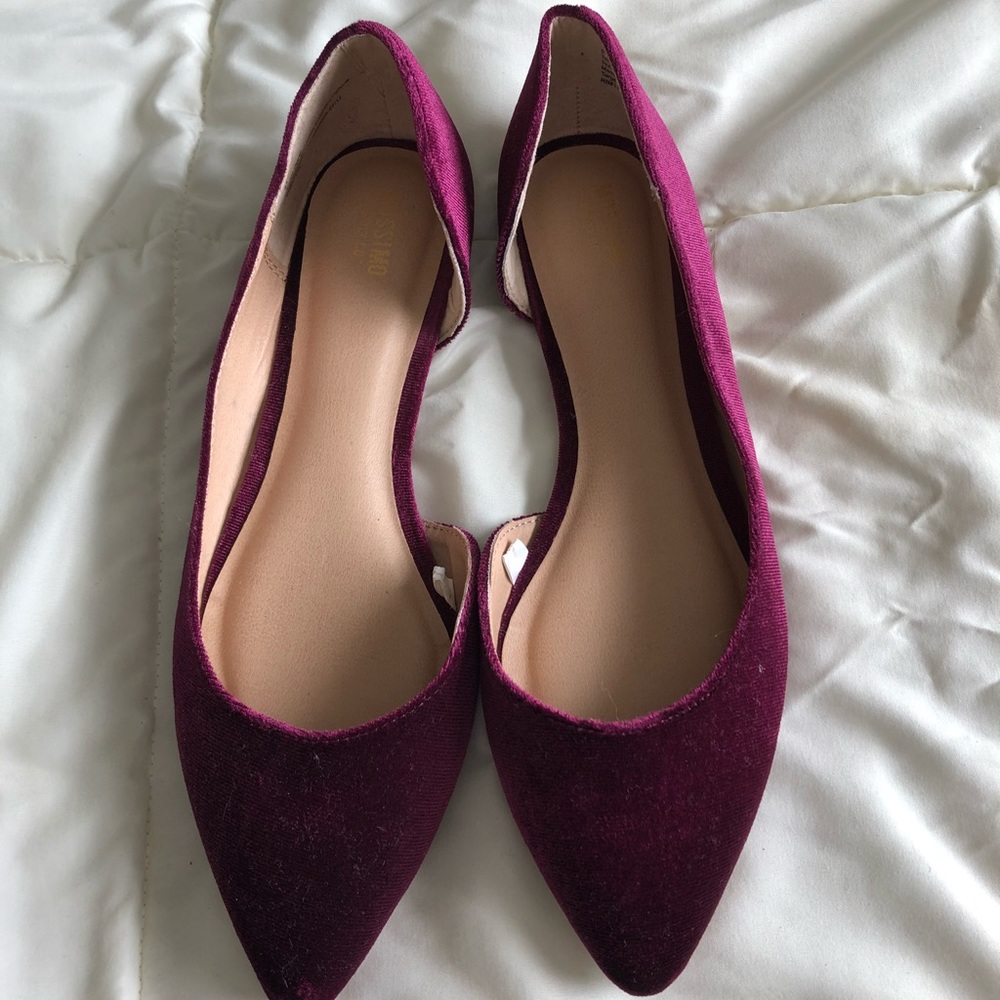 Velvet Burgundy Flats